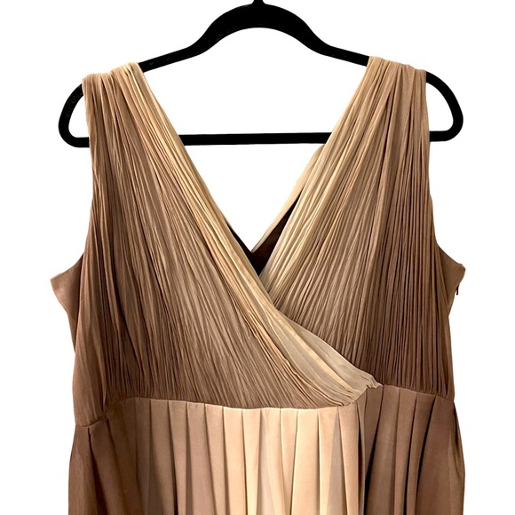 TALBOTS Cocktail Dress Women’s Plus SIZE 18W Ombre Sleeveless Front/Back V-Neck - Picture 2 of 8